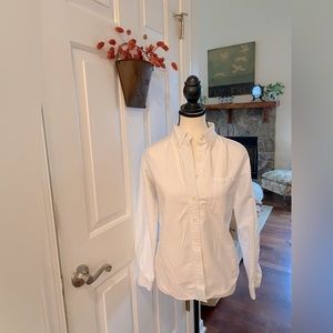 L.L.Bean white, button down collar shirt. Size Small.